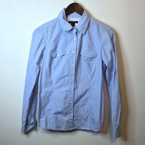 Tommy Hilfiger Blue Roll Tab Sleeve Button Up Shirt Western Workwear Size Small
